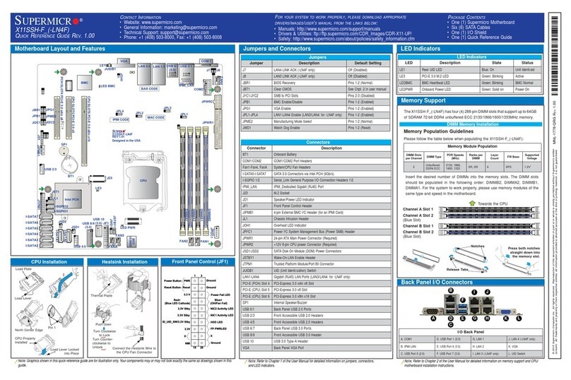 Supermicro X11SSH-F Quick reference guide