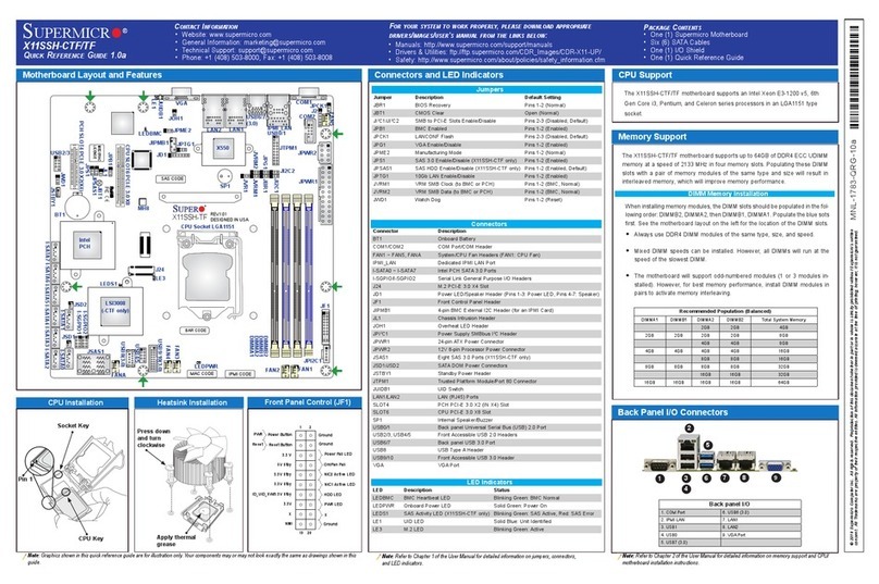 Supermicro X11SSH-CTF Quick reference guide