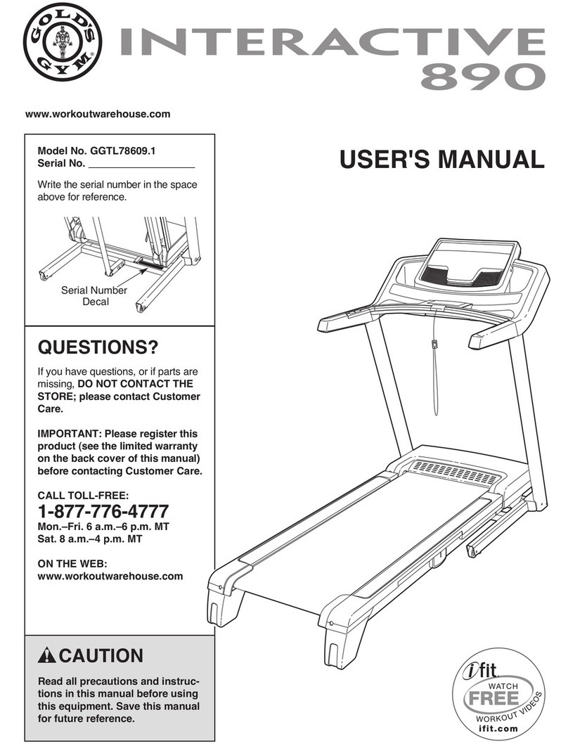 Gold's Gym Interactive 890 user manual
