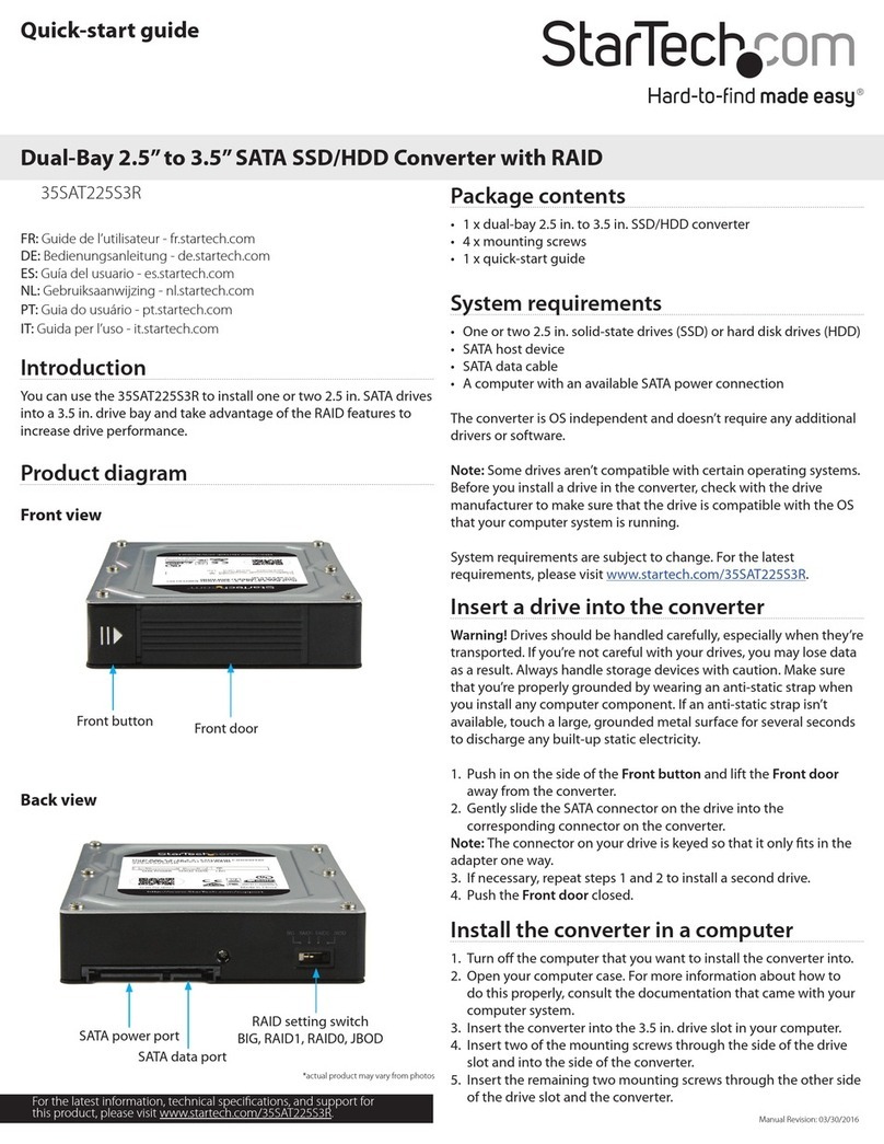 StarTech.com 35SAT225S3R User manual StarTech.com 35SAT225S3R User manual