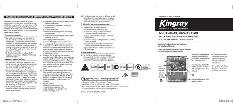 Kingray MHU24F/FS installation manual