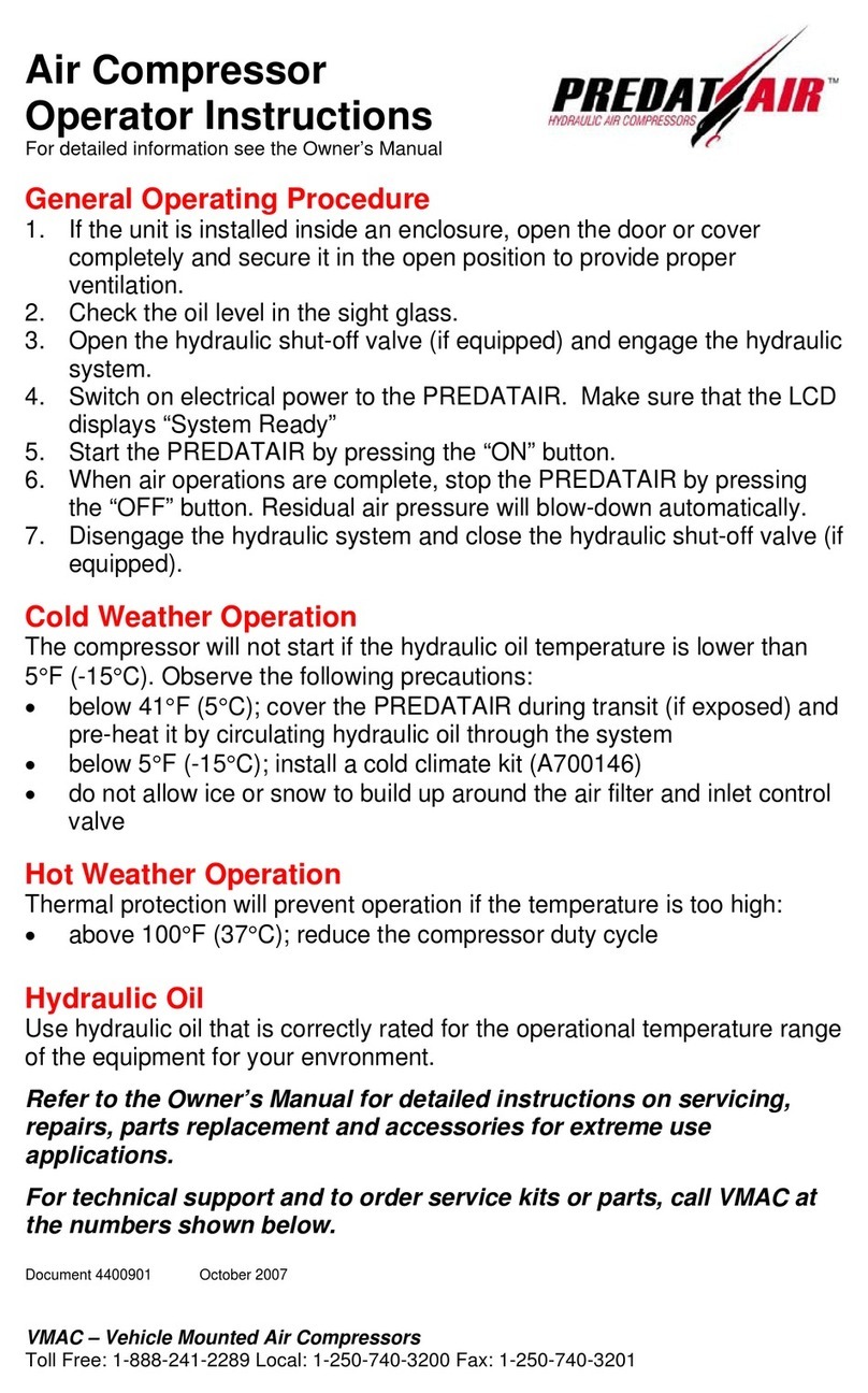 Vmac PredatAir Series Operator instructions
