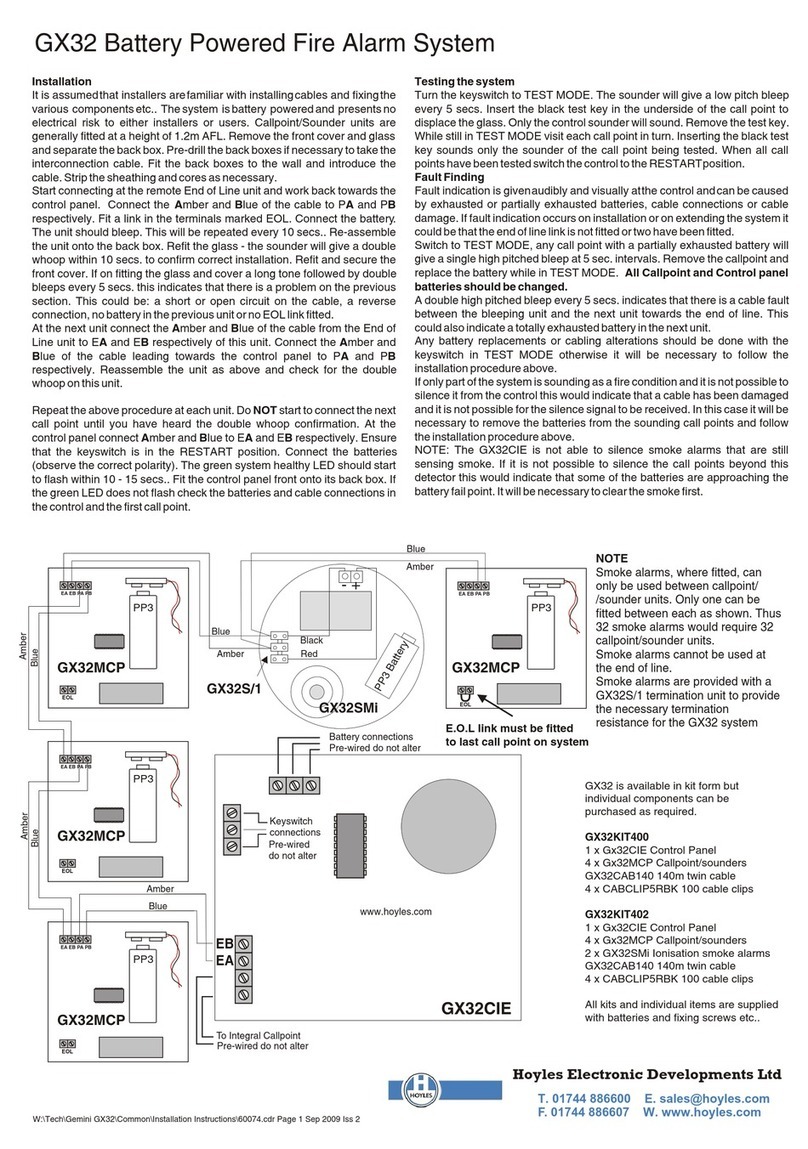 Hoyles GX32 installation instructions