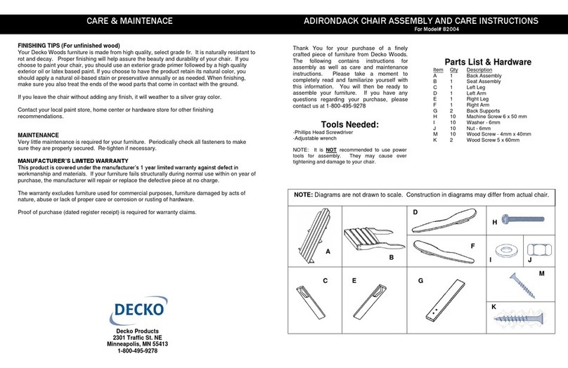 Decko 82004 Assembly and care instructions