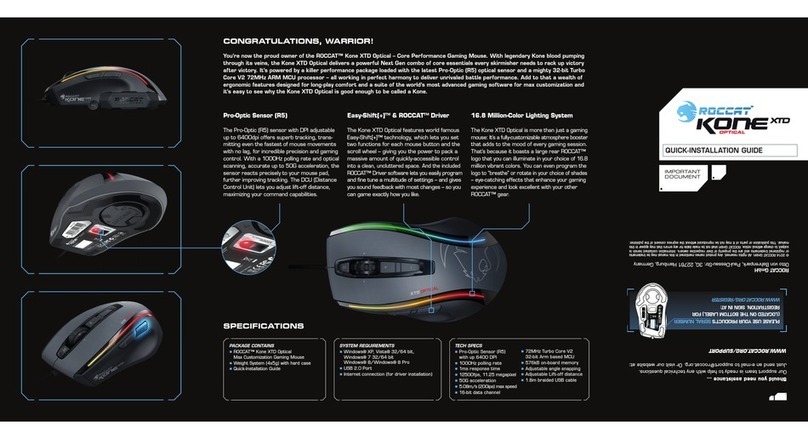 Roccat Kone XTD Optical Quick installation guide