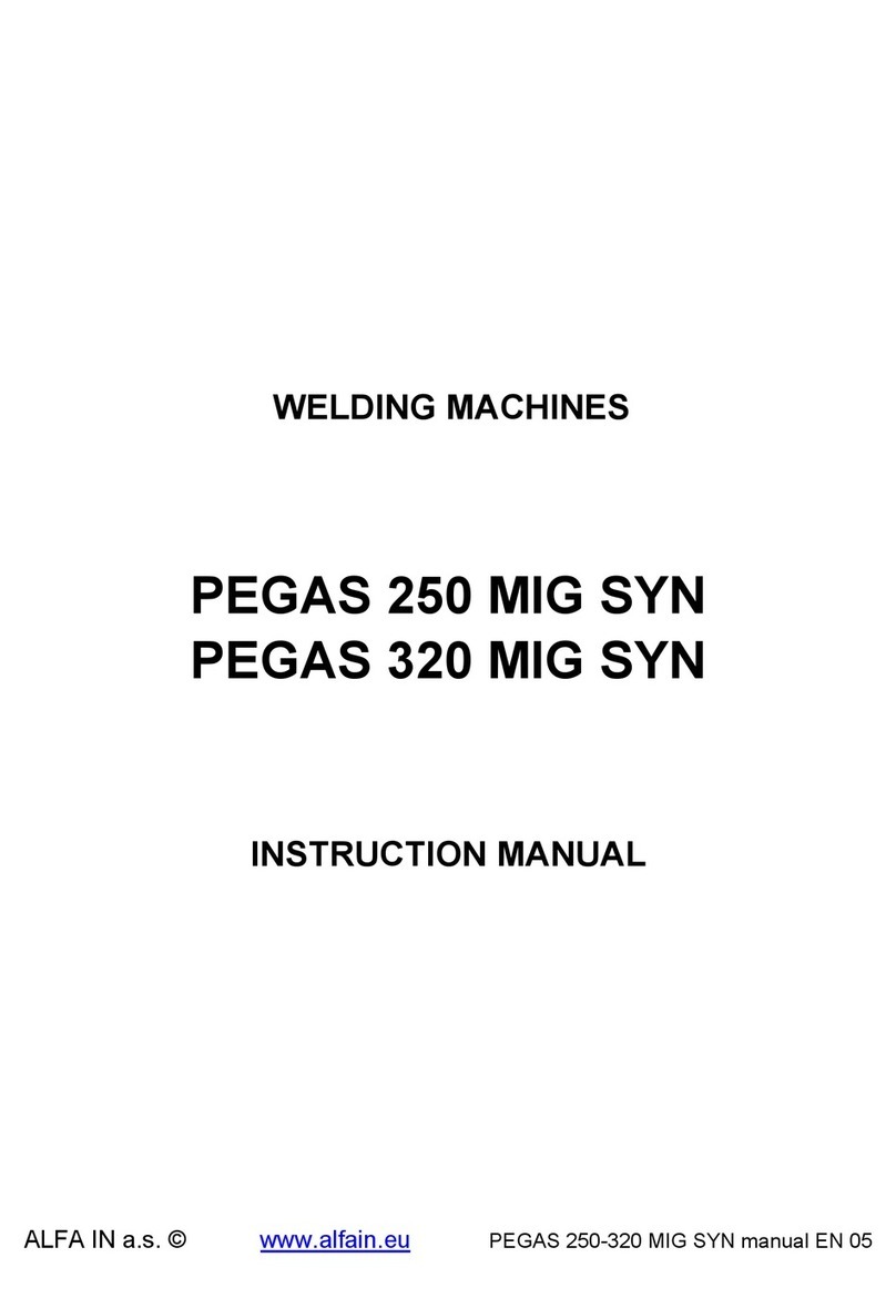 Alfain PEGAS 250 MIG SYN User manual Alfain PEGAS 250 MIG SYN User manual