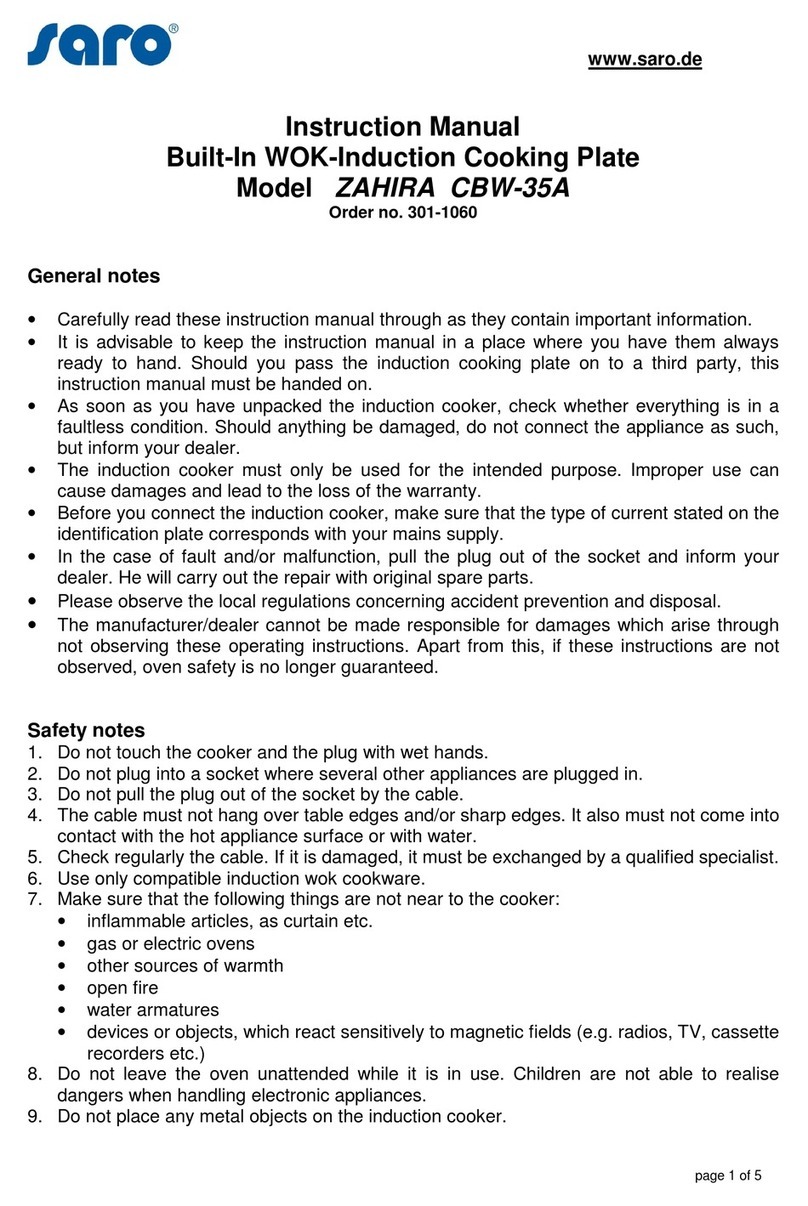 saro ZAHIRA CBW-35A instruction manual