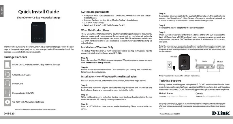D-Link ShareCenter Pulse DNS-320 User manual D-Link ShareCenter Pulse DNS-320 User manual