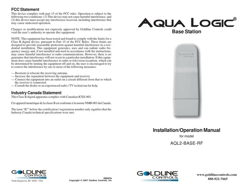 Aqua Logic AQL2-BASE-RF Installation & operation manual