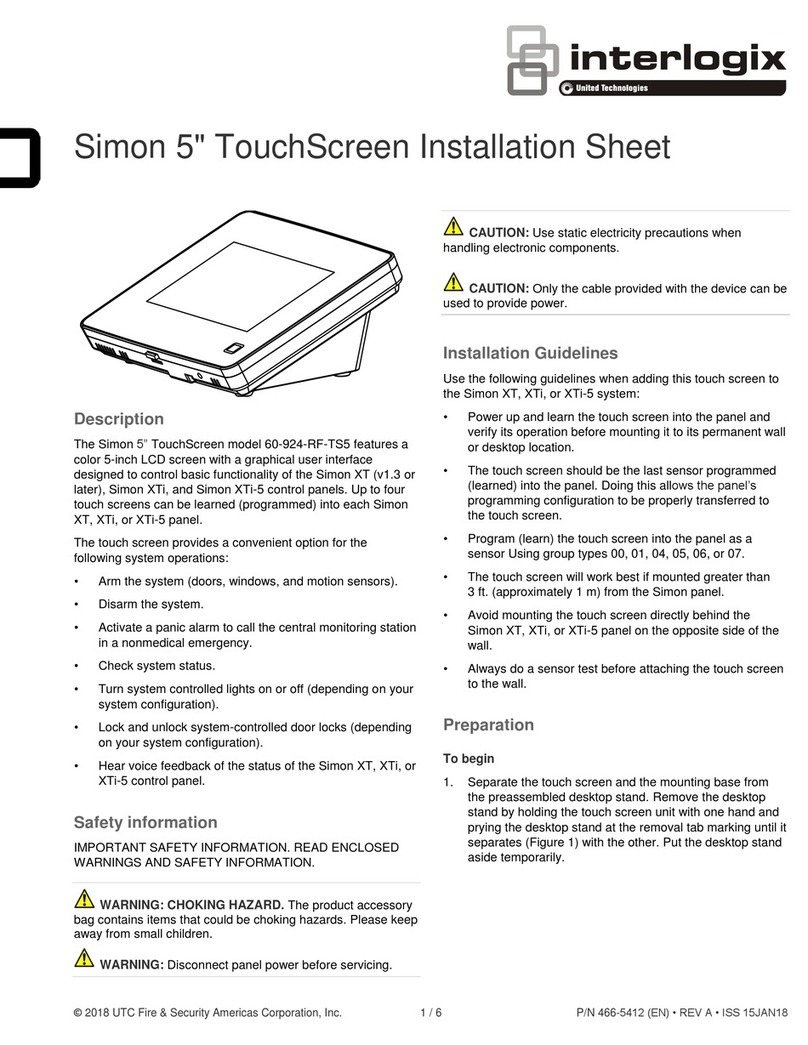 Interlogix 60-924-RF-TS5 Installation sheet
