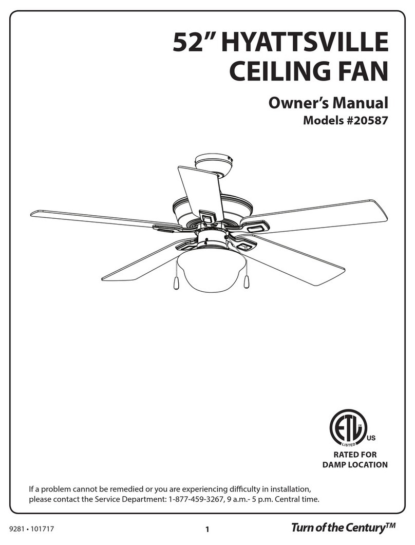 Turn of the century 20587 owner's manual