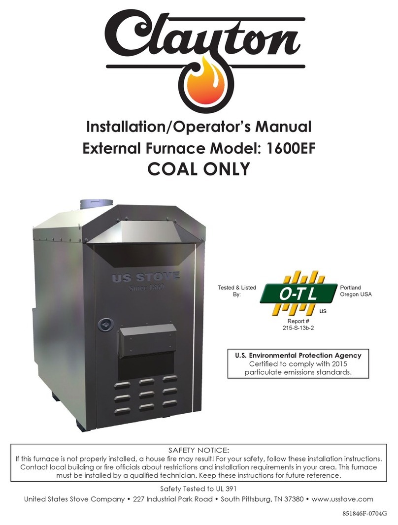 Clayton 1600EF Installation & operator's manual