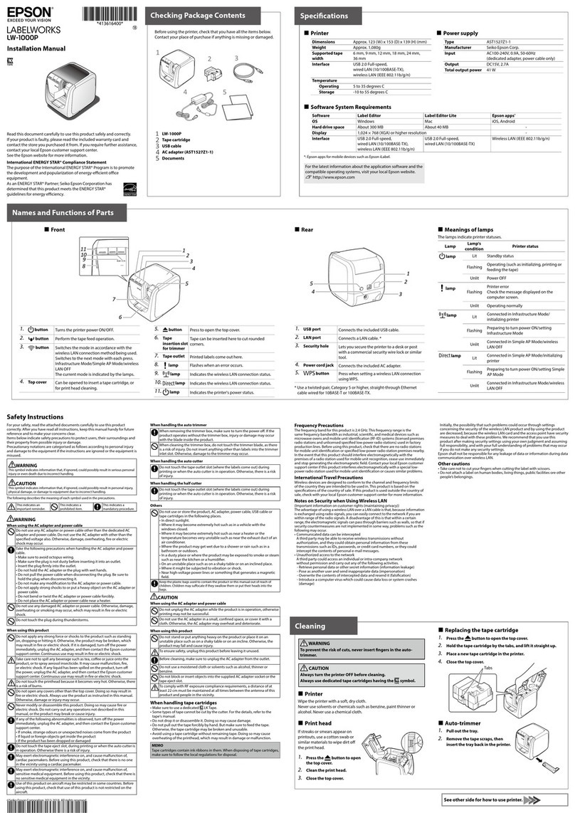 Epson LabelWorks LW-1000P User manual