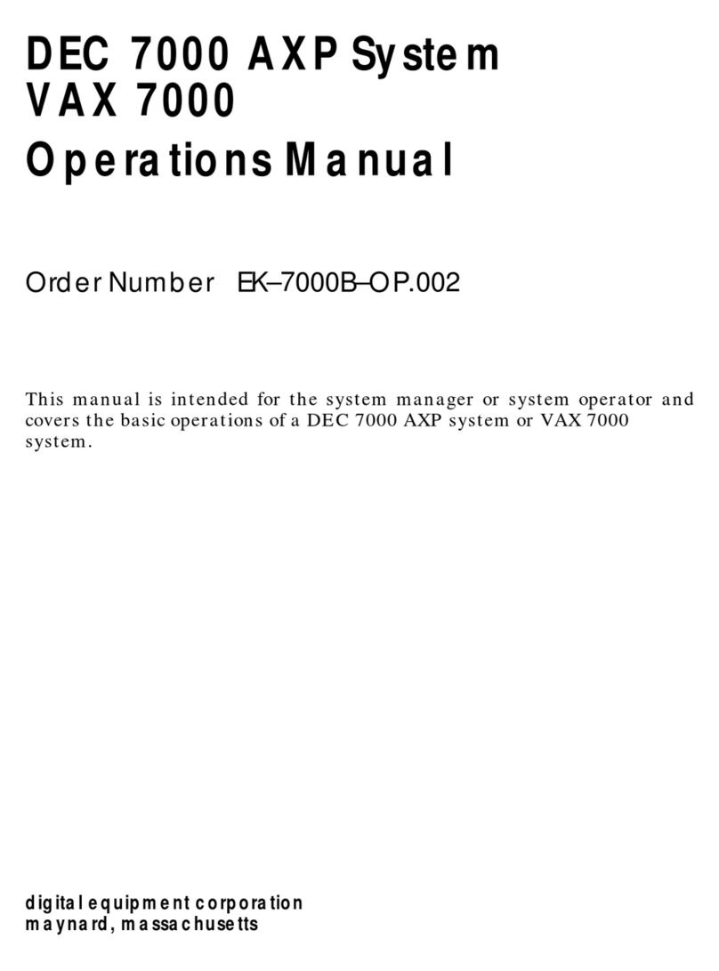 DEC Rackmount  7000 AXP User manual