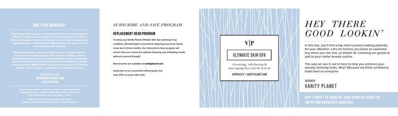 VANITY PLANET ULTIMATE SKIN SPA Instruction manuals VANITY PLANET ULTIMATE SKIN SPA Instruction manuals