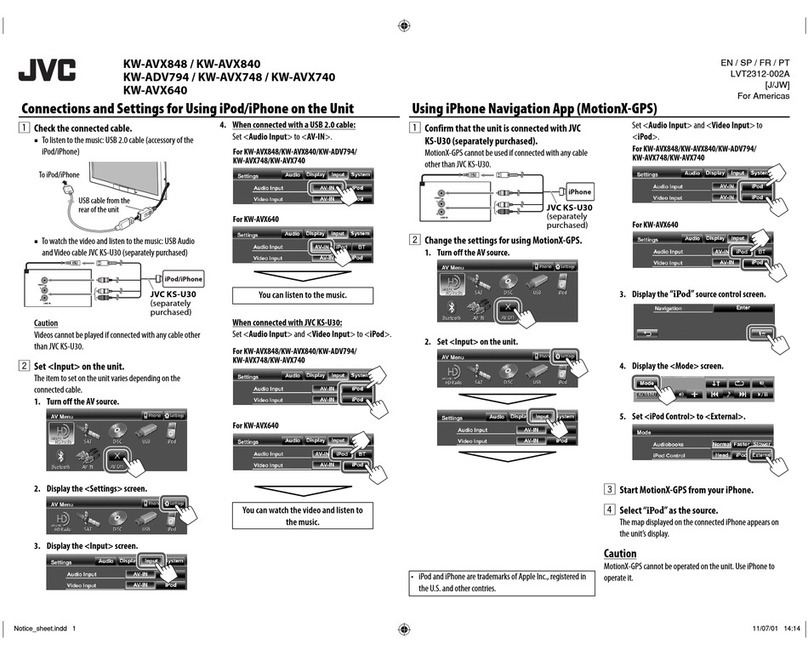 JVC KW-AVX848 Setup guide