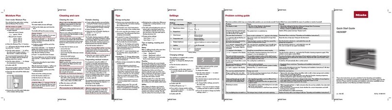 Miele H6260BP quick start guide