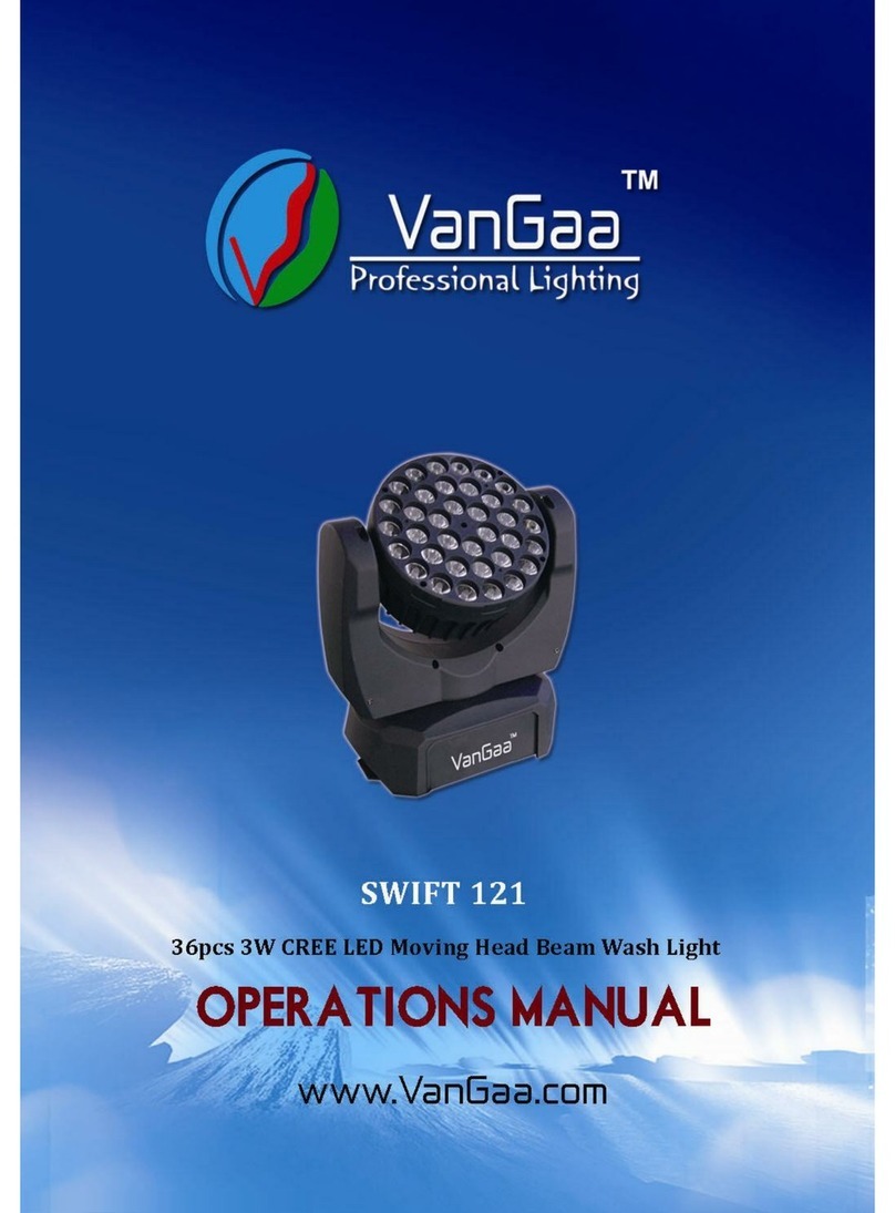 VanGaa Lighting SWIFT 121 Operation manual