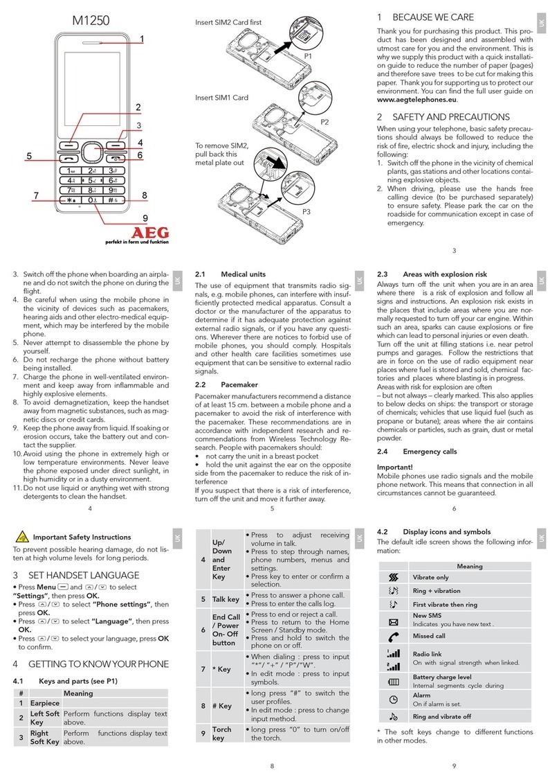 AEG M1250 User manual