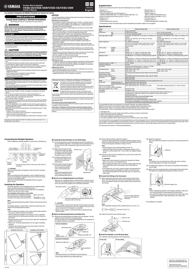 Yamaha VXS8-VA User manual