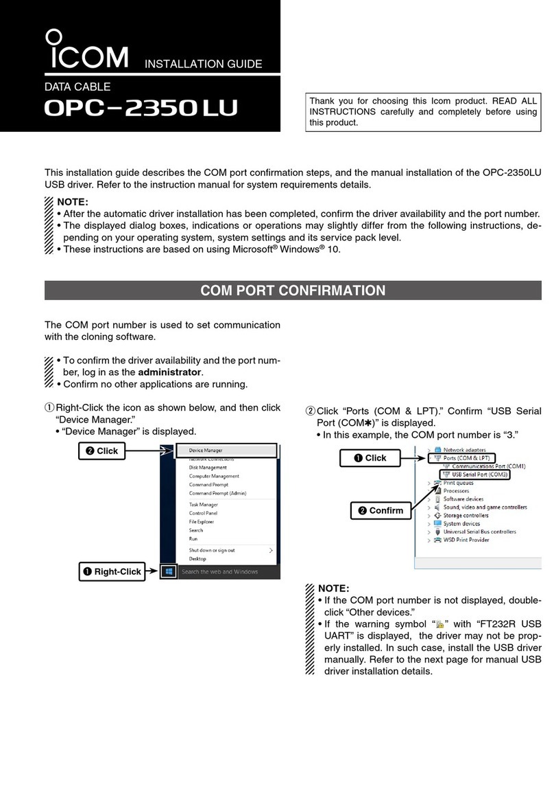 Icom OPC-2350LU installation guide