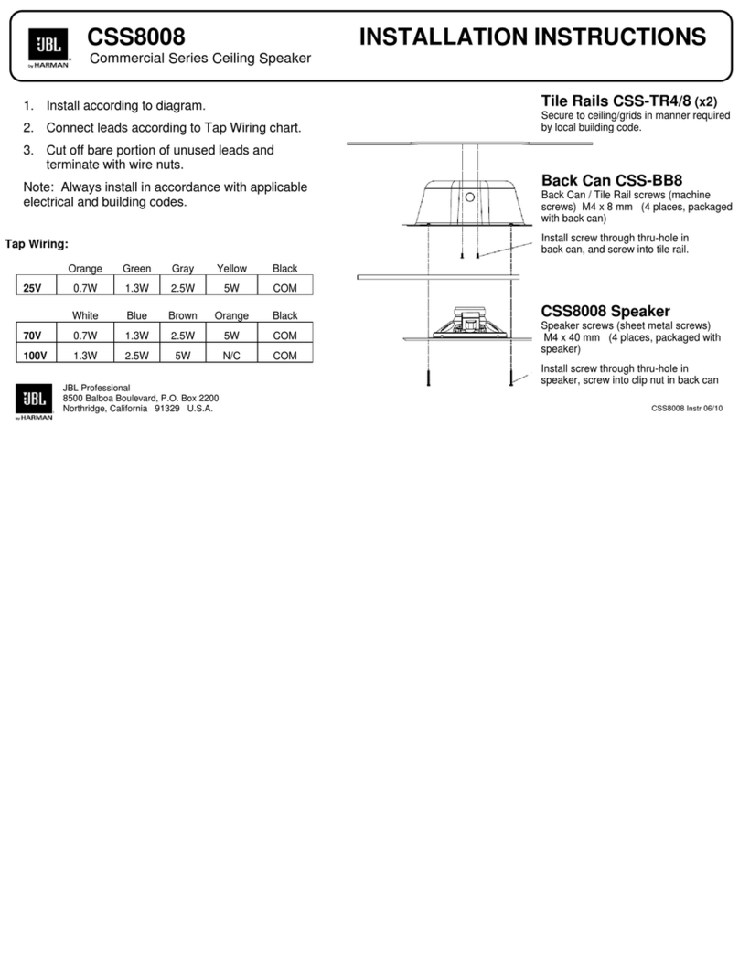 JBL CSS8008 installation instructions