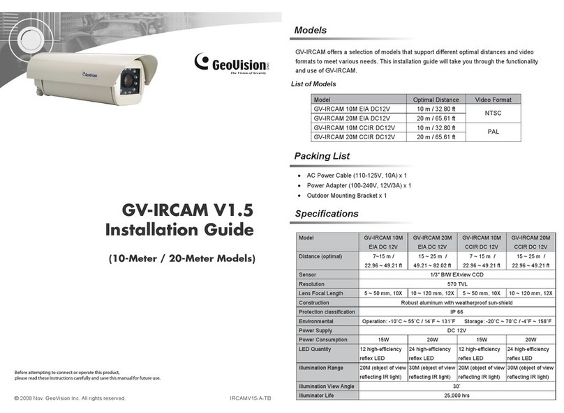 GeoVision GV-IRCAM 10M EIA DC12V installation guide