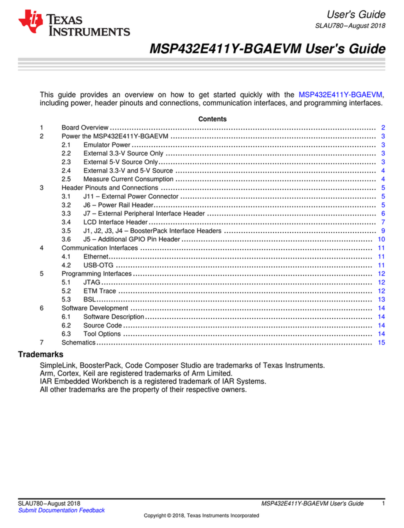 Texas Instruments MSP432E411Y-BGAEVM User manual