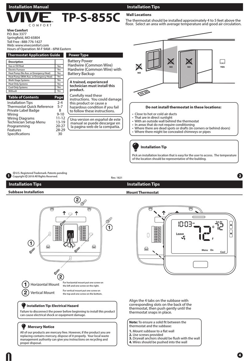 Vive TP-S-855C installation manual
