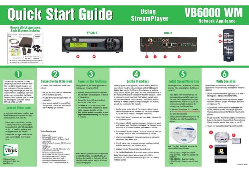 VBrick VB6000 WM quick start guide