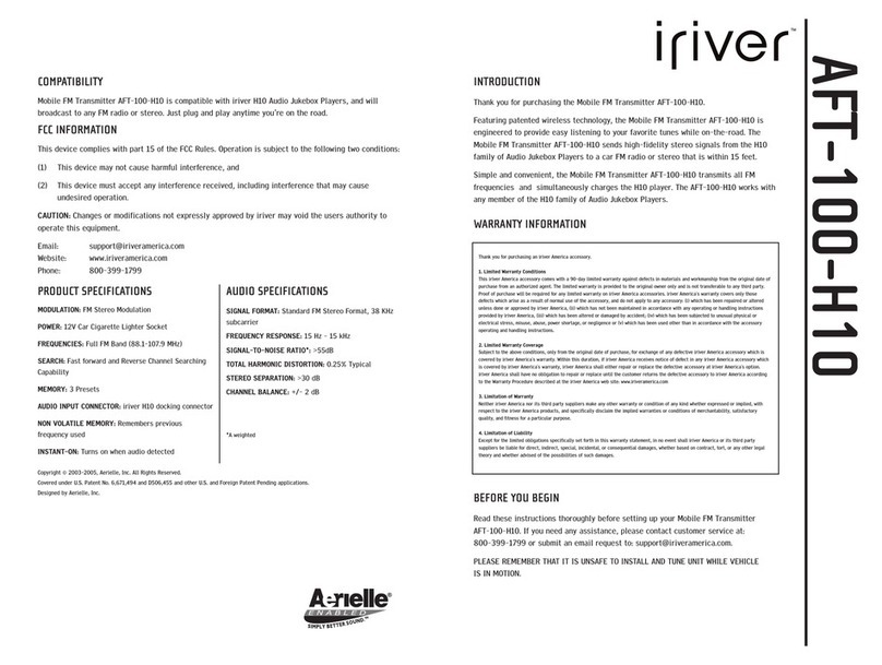 IRiver AFT-100-H10 manual