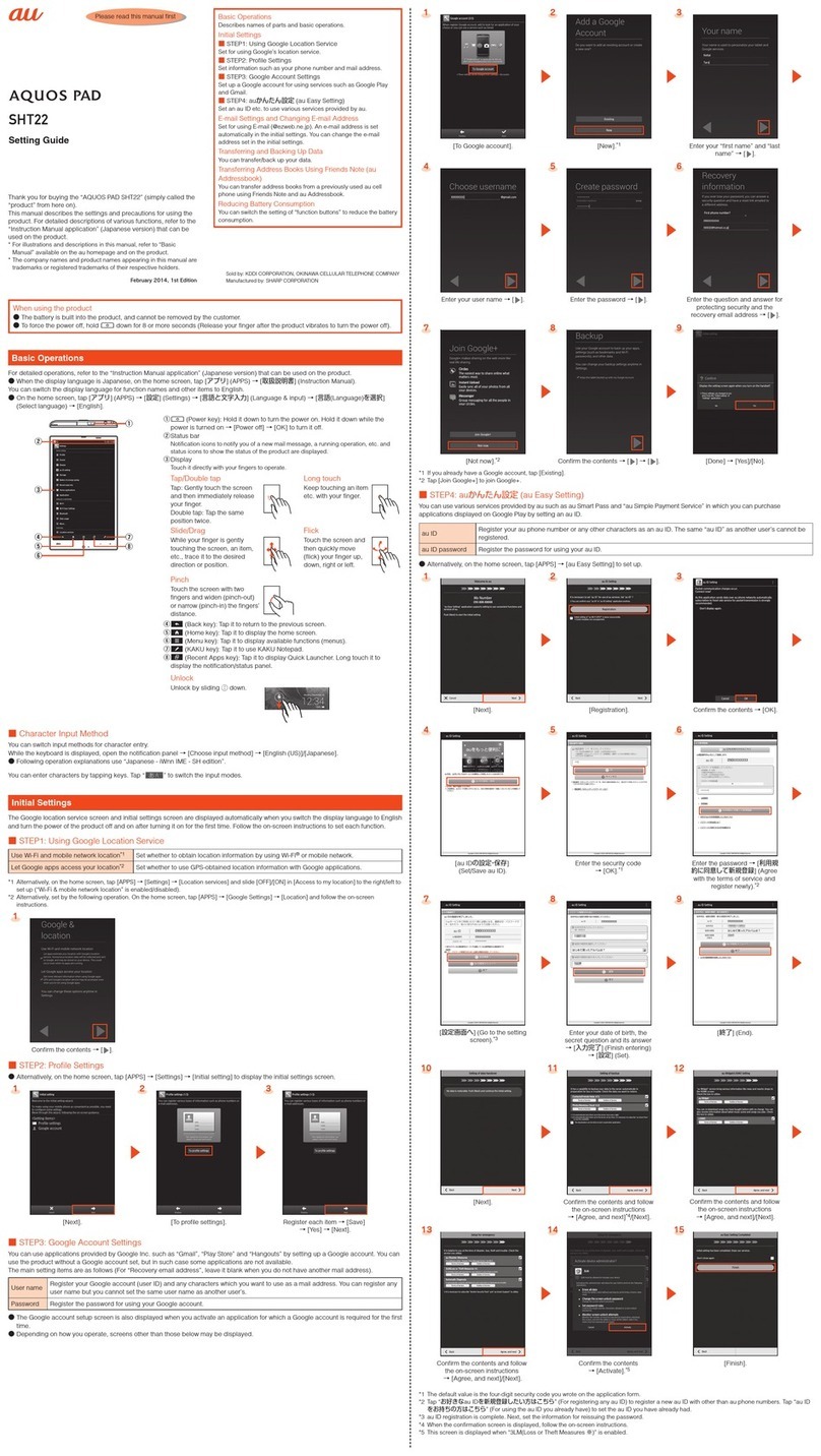 Sharp AQUOS PAD Service manual