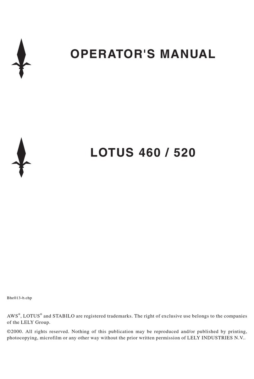 LELY LOTUS 460 Stabilo Operator's manual