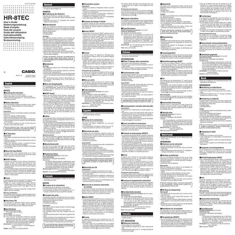 Casio HR-8TEC User manual Casio HR-8TEC User manual