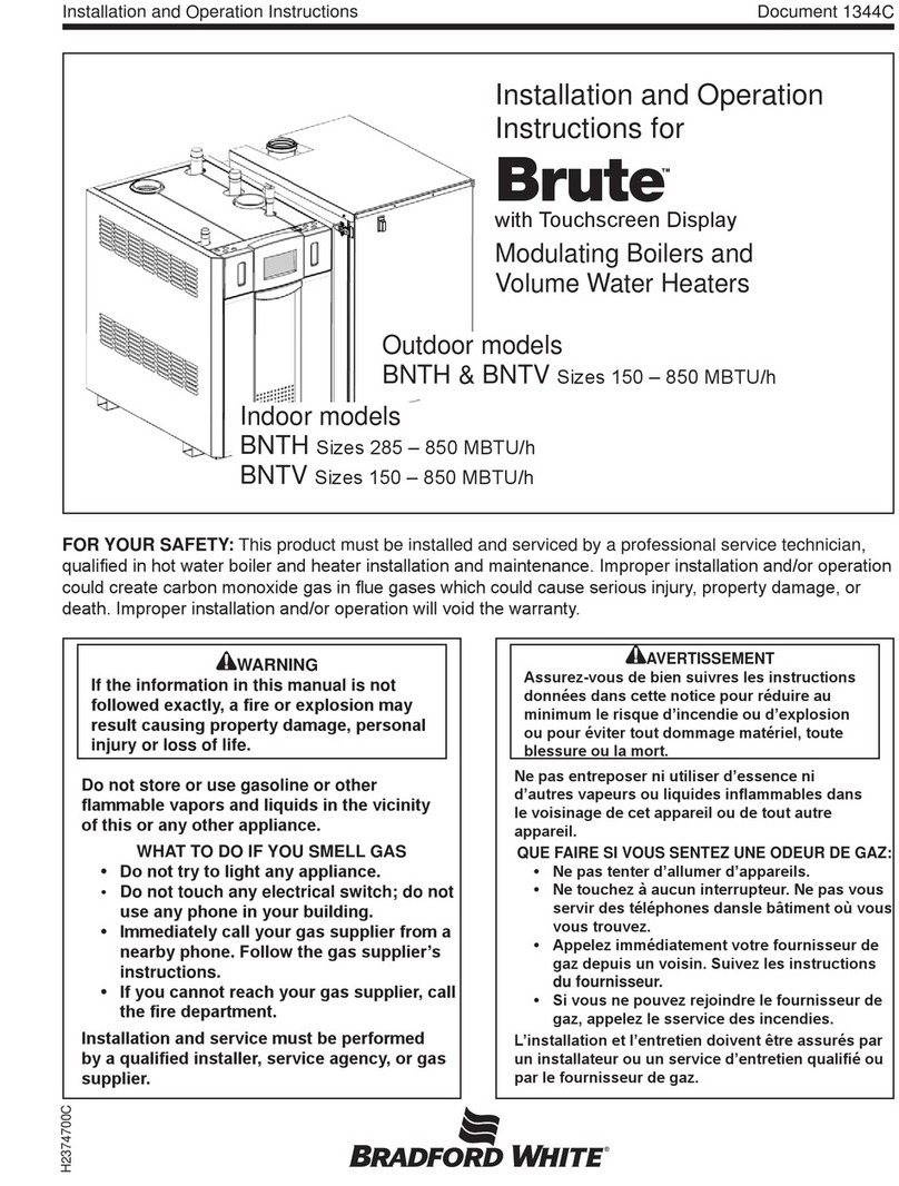 Bradford White Copper Brute II BWCH 2000 Installation and operating instructions
