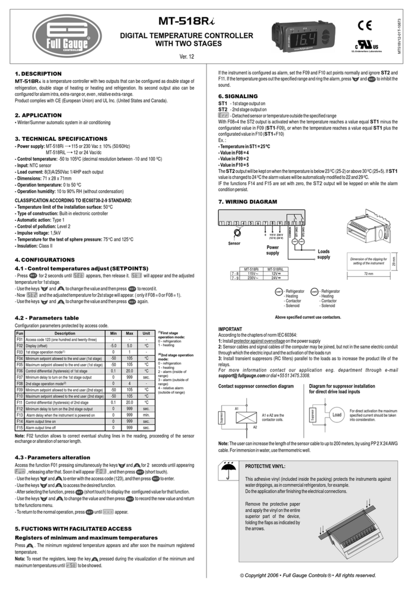 Full Gauge Controls MT-518Ri User manual