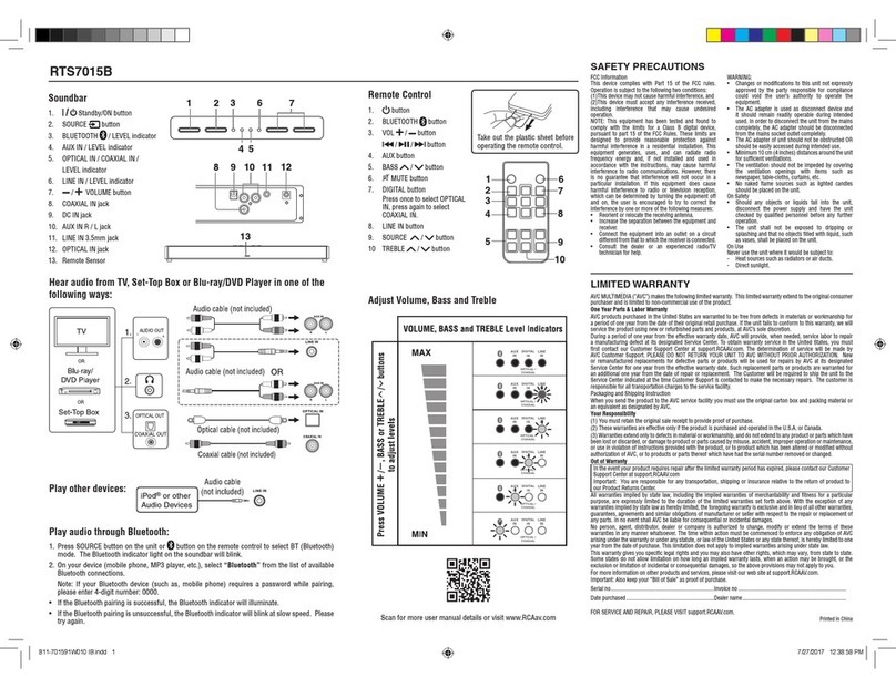 AVC RTS7015B user manual