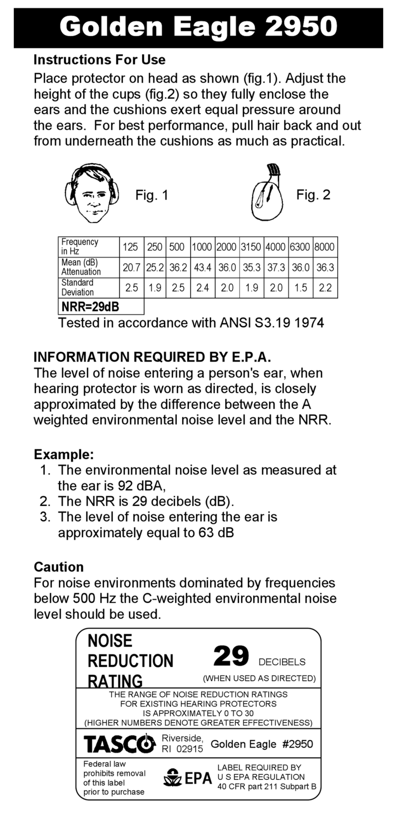 TAS Golden Eagle 2950 Instructions for use