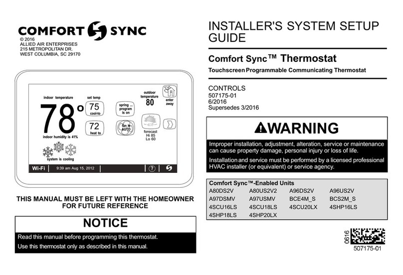 Comfort Sync A80DS2V Installer's guide