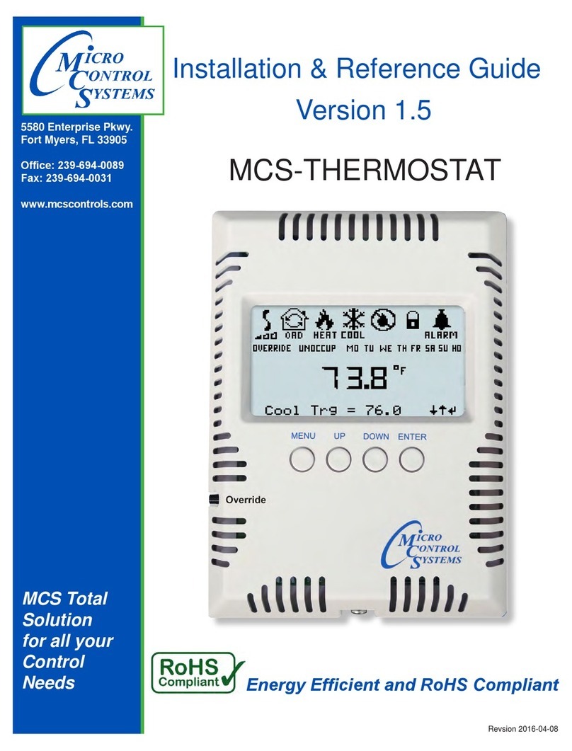 Micro control systems MCS-THERMOSTAT Installation and reference guide Micro control systems MCS-THERMOSTAT Installation and reference guide