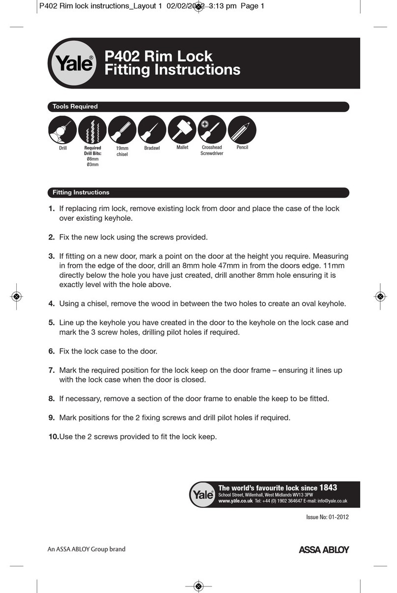 Yale P402 User manual Yale P402 User manual