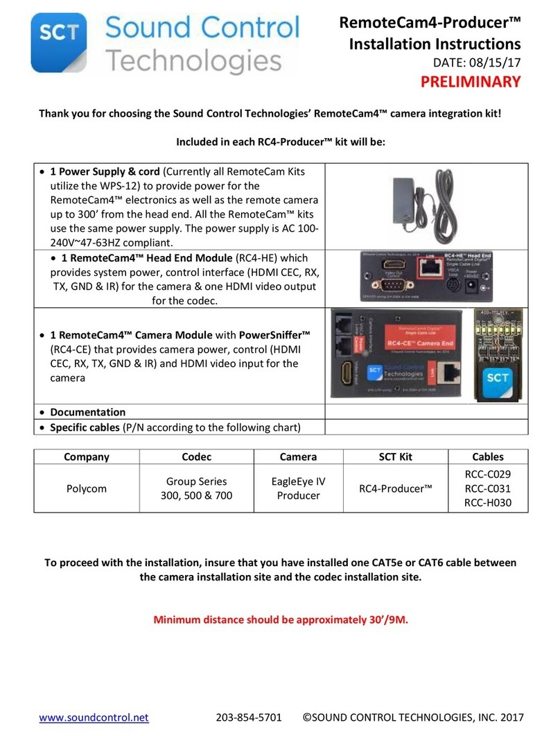 Sound Control Technologies RemoteCam4-Producer installation instructions