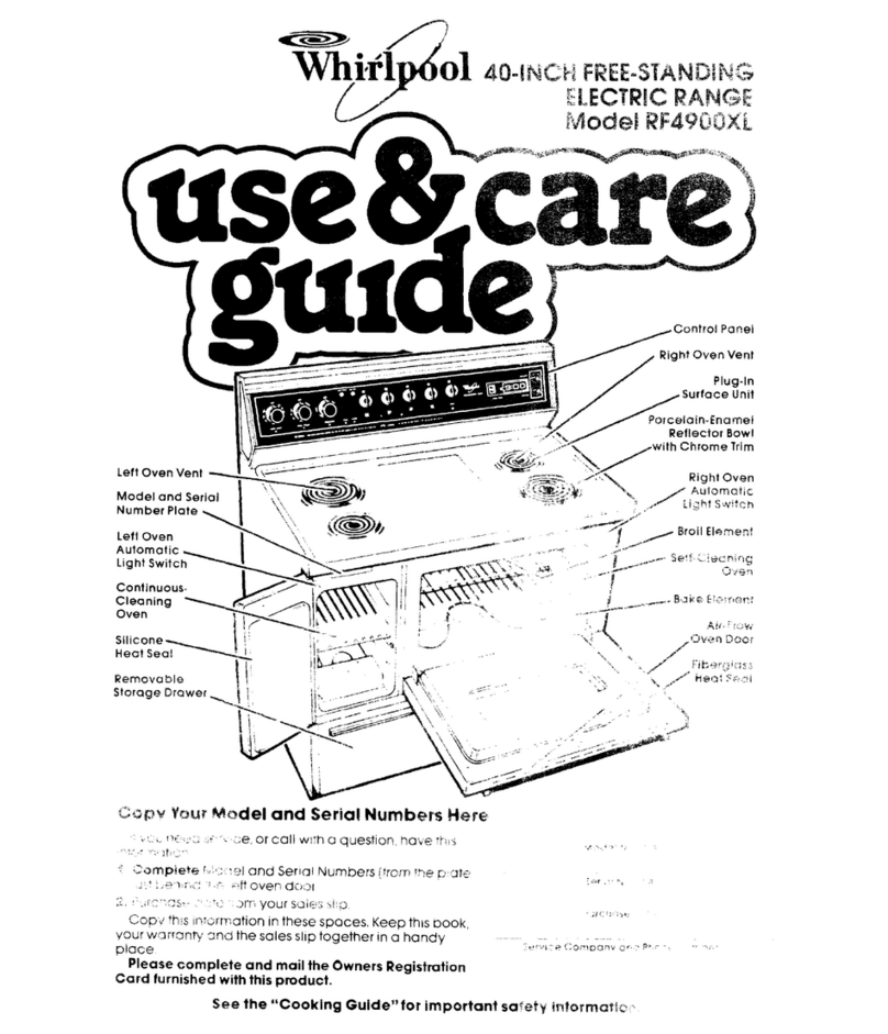 Whirlpool RF4900XL Use & care guide