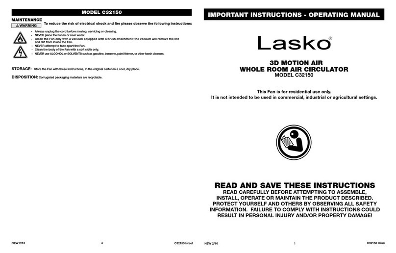 Lasko C32150 operating manual