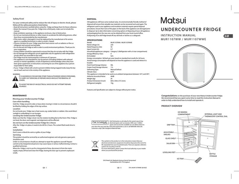 Matsui MUR1107WW instruction manual