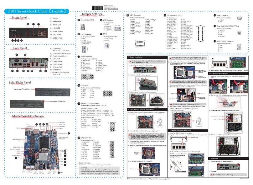Shuttle DS81 Series quick guide Shuttle DS81 Series quick guide