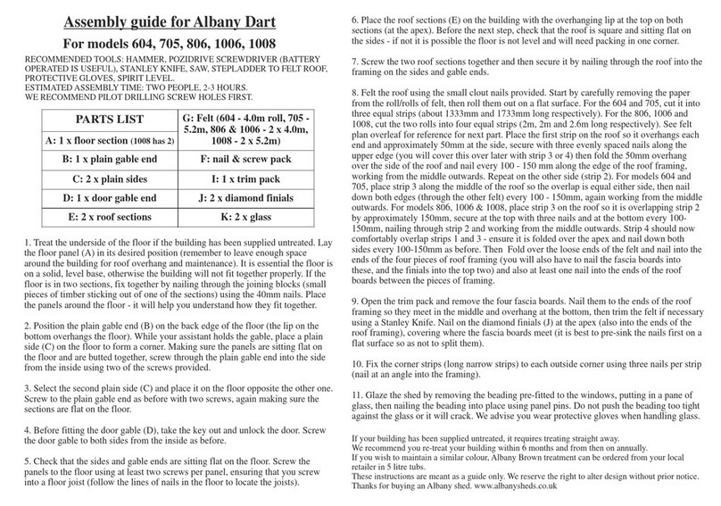 Albany Dart 604 Assembly guide