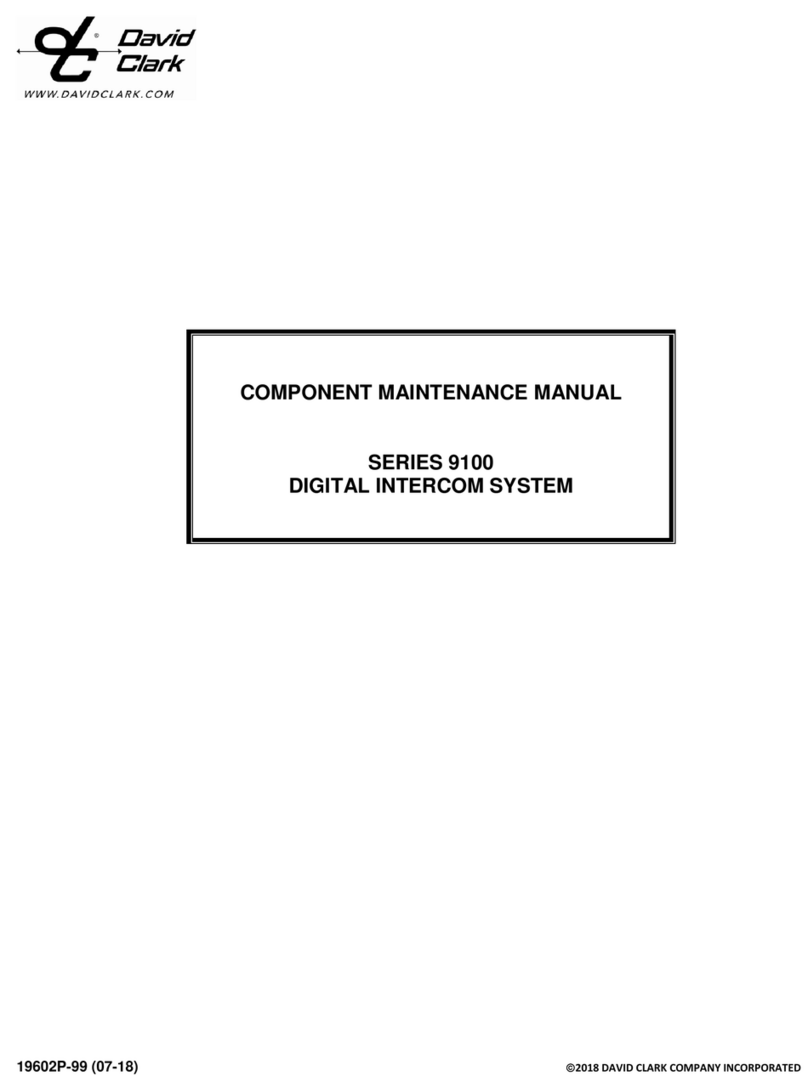 David Clark 9100 SERIES Maintenance manual