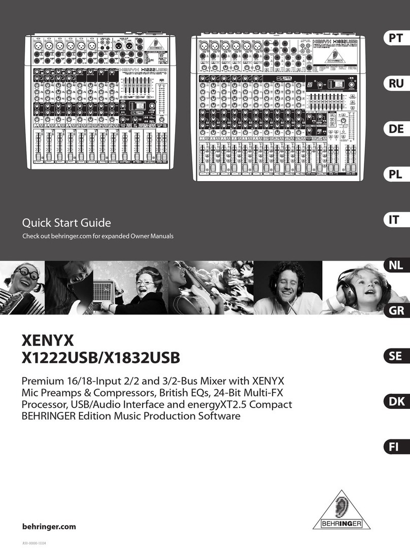 Behringer XENYX X1222USB quick start guide