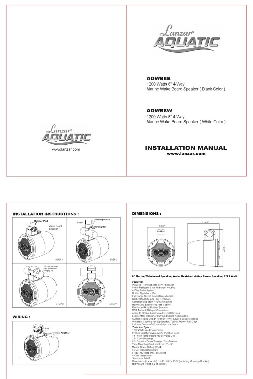 Lanzar AQUATIC AQWB8B installation manual
